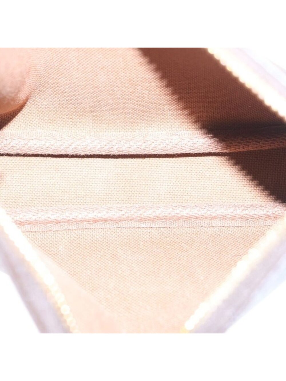 Louis Vuitton Monogram Mini Pochette Charm Pouch Case Brown Gold - Picture 4 of 6